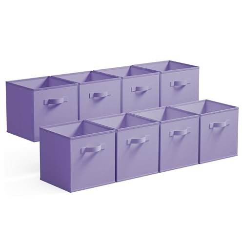 GRANNY SAYS Cube Storage Bins, 11 Inch Cube Storage Organizer, Fabric Collapsible Storage Bins, Storage Cubes for Shelves, Closet, Lavender Purple, 8-Pack - color: Lavender Purple, size: 11 Inch-8 Pack