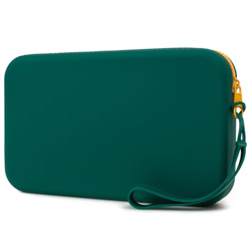 Silicone Large Makeup Bag, Travel Toiletry Bag For Women Big Makeup Bag Organizer Portable Cosmetic Bag Zipper Pouch Purse Waterproof Makeup Storage Bag (Medium Green) - color: Medium Green