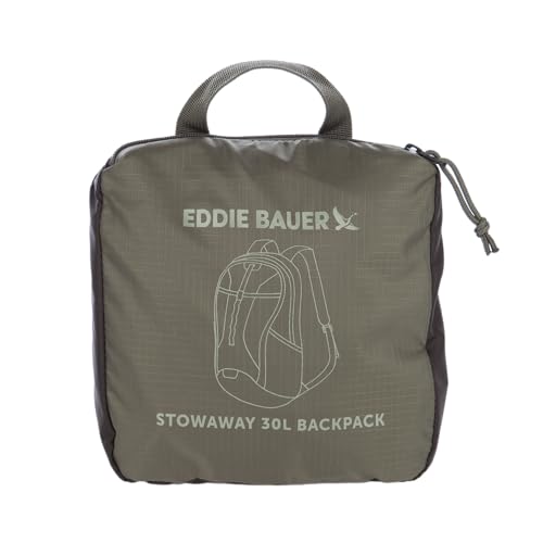 Eddie Bauer Stowaway Packable Backpack | Travel | Outdoor | Lightweight | Foldable | Durable | Ripstop Polyester | 30L - Spruce Green - color: Spruce, size: 30L