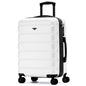 Flight Knight 22x18x10 Expandable Carry On Suitcase Hardside TSA Lock & USB C Port Lightweight Luggage Silent Double Spinner Wheels Maximum Spirit Overhead Carry-On Bag Airlines Approved White - color: White, size: 22x18x10"