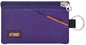 RFID Blocking Travel Wallet with Adjustable Lanyard, Small Nylon Zipper Pouch and Badge Holder for ID, Credit Cards, Cash, Keys, Commuters (Deep Purple) - color: Deep Purple