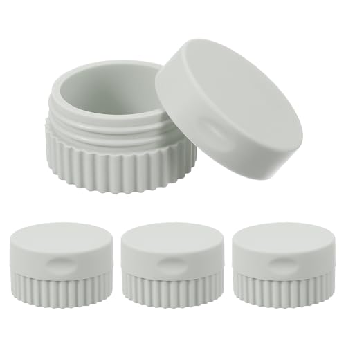 uxcell 4pcs Travel Containers for Toiletries, 0.68oz 20ml Small Silicone Cream Jars Leak-proof Travel Essentials with Lid for Cosmetic Body Skin Cream, Gray - color: Gray