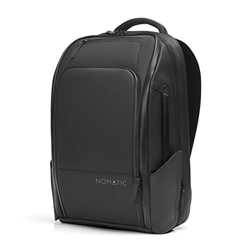 NOMATIC 14L Travel Pack - Mens Travel Backpack - Expandable to 21L - Water Resistant Daypack - TSA-Ready - Lightweight Business Traveling Backpack for Men - 15" Laptop Compartment - color: Black, size: 14L