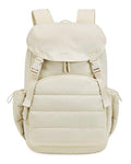 BAGSMART College Laptop Backpack, Large Opening Travel Backpack for Women, Outdoor Backpack for 15.6 Inch Laptop, Beige - color: Beige