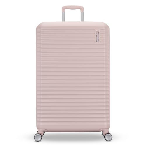 American Tourister Stratum 3.0 Large 28-Inch Spinner, Airline Approved, Durable Hardside Luggage, Expands 1.5", RightHeight™ Adjustable Handle, Pink Blush - color: Pink Blush, size: Large - Checked