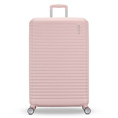 American Tourister Stratum 3.0 Large 28-Inch Spinner, Airline Approved, Durable Hardside Luggage, Expands 1.5", RightHeight™ Adjustable Handle, Pink Blush - color: Pink Blush, size: Large - Checked