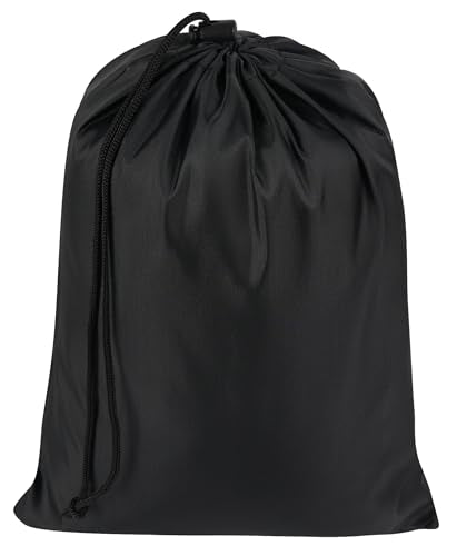 Drawstring Bag with Toggle - Nylon Cinch and Ditty Pouch - Six Pack (Black, 8 x 11 Inch, Set of 6) - color: Black, size: 8 x 11 Inch