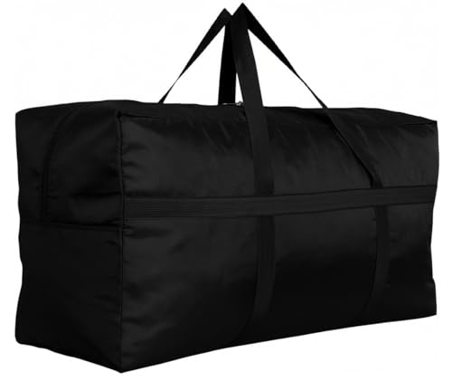 DoYiKe Extra Large Storage Duffle Bag with Zippers and Handles, Big Foldable Duffle Bag for Travel - color: Black, size: xxlarge - 42"l x 13.5"w x 23"h
