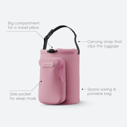 urnexttour Neck Pillow for Travel Memory Foam Design Models Pillows with Zero Eye Pressure 3D Eye Mask and Compact Bag Traveling Essentials Plane Car Flight Rest Sleeping Use Adult, Pink - color: Pink