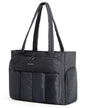 BAGSMART Laptop Tote Bag, Lunch Tote Work Bag with Lunchbox Compartment, Large Puffer Teacher Nurse Tote Large Shoulder - color: Black