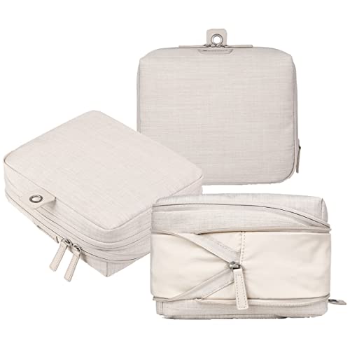 Nordace Travel Packing Organizers Set for Men and Women - 2x Packing Cubes & 1x Wash Pouch - Durable & Water Resistant (Beige) - color: Beige