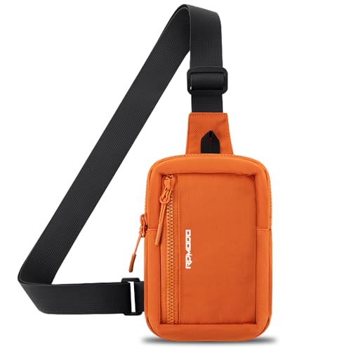 Small Sling Bag for Women Men Chest Bag Water Resistance Mini Crossbody Bag Adjustable Strap Lightweight Shoulder Bag - color: 03-orange