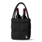 PUFT Puffer Wine Tote Bag – Insulated Wine Bottle Carrier for Bottles – Trendy Quilted Wine Bag - color: 2 Bottles Black