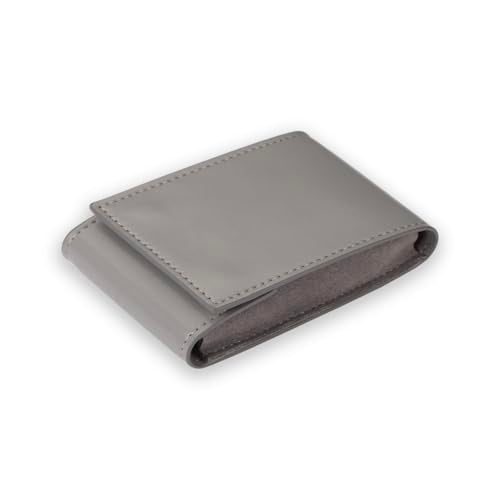 Travel Watch Pouch/Leather Watch Travel Case with Suede Lining/Luxury Leather Travel Watch Box Single Watch Pouch Christmas Gift for Man/Woman/Office - color: grey, size: Square shape