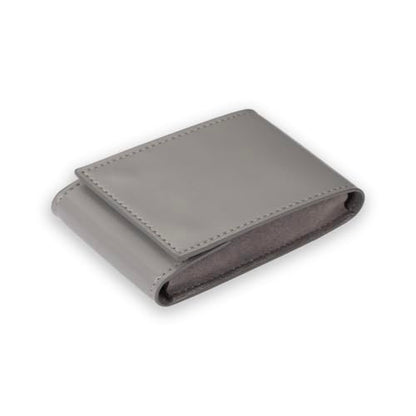 Travel Watch Pouch/Leather Watch Travel Case with Suede Lining/Luxury Leather Travel Watch Box Single Watch Pouch Christmas Gift for Man/Woman/Office - color: grey, size: Square shape