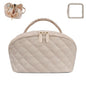 Makeup Bag,Quilted Puffer Cosmetic Bags,Travel Toiletry Bag for Women,Large Capacity Waterproof Make up Bag Set - color: Khaki, size: Large