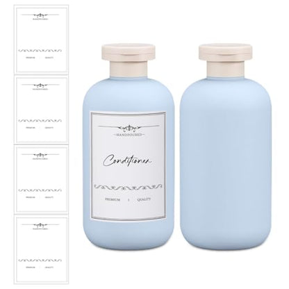 6.8 oz Plastic Travel Shampoo Bottles, Refillable Flip Cap Squeeze Bottles for Toiletries, Large Leakage-proof Travel Shampoo and Conditioner Container (Blue) - color: Blue, size: 200ml/6.8oz