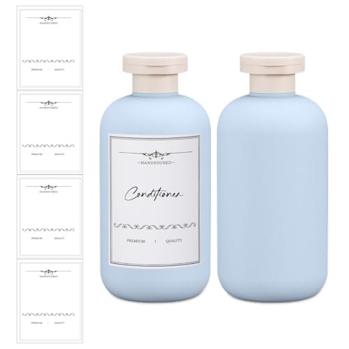 6.8 oz Plastic Travel Shampoo Bottles, Refillable Flip Cap Squeeze Bottles for Toiletries, Large Leakage-proof Travel Shampoo and Conditioner Container (Blue) - color: Blue, size: 200ml/6.8oz