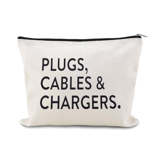 YangQian Charger Cable Organizer Bag for Backpack Travel Pouch with Zipper Canvas Charging Cord Storage Bag for Women Men Electronic Accessories for Cable Charger Phone Earphone - color: Plugs, Cables and Chargers