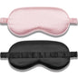 Amrules Sleep Mask Set of 2, Adjustable Silk Eye Mask for Sleeping, Soft Sleeping Eye Shade Cover for Women, Good for Blocking Light, Reducing Puffiness, Enhancing Sleep Quality (Blush Pink & Black)