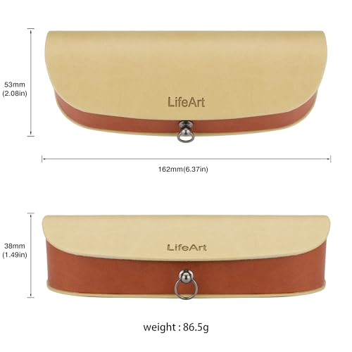 LifeArt Eyeglass Case Hard Shell, Portable Sunglass Case, Fashionable PU Leather Eyeglass Case, Lightweight - color: Banyuan_light Yellow