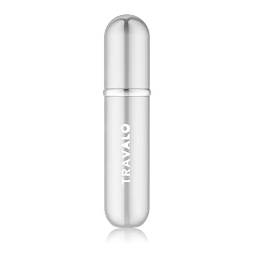 Travalo Classic HD Perfume Atomizer - Leak-Proof and TSA Approved for Air Travel - Reusable, Airtight, Easy-Fill Mini Pump Sprayer - Lightweight, Elegant Design w/Volume Window - Silver 0.17oz - color: Silver