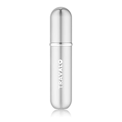 Travalo Classic HD Perfume Atomizer - Leak-Proof and TSA Approved for Air Travel - Reusable, Airtight, Easy-Fill Mini Pump Sprayer - Lightweight, Elegant Design w/Volume Window - Silver 0.17oz - color: Silver