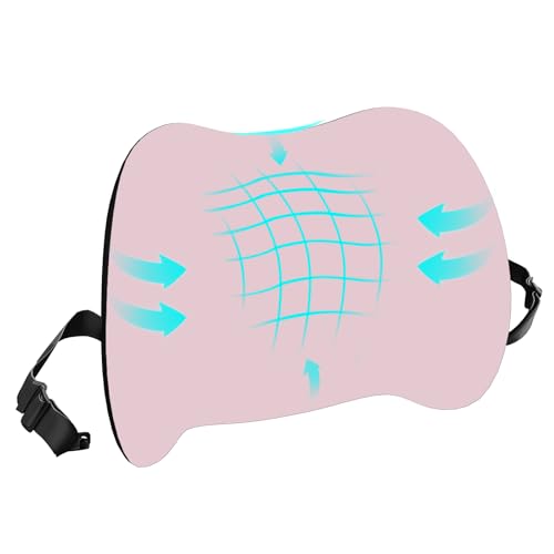 Lumbar Support Pillow for Office Chair, Cooling Car Lumbar Pillow Lower Back Pain Relief,Memory Foam Back Cushion with Adjustable Straps,Ergonomic Chair Back Pillow for Gaming Chair,Car(Pink Cooling) - color: Pink Cooling