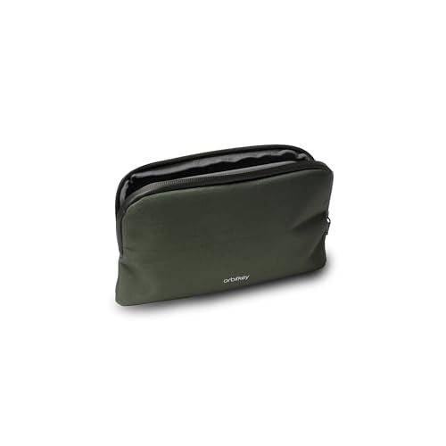 orbitkey Expandable Desk Storage Pouch – Fold-Down Access Panel, Pen Loop, Recycled Water-Resistant Material – Self-Standing Organizer for Office, Travel, Tech Gear (Olive) - color: Olive