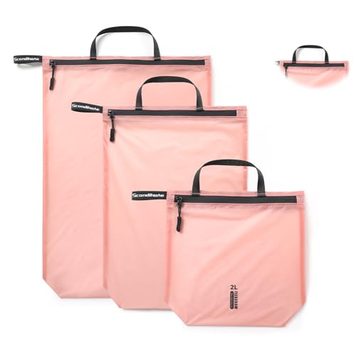 Travel Laundry Bag Ultralight Waterproof Washable Wet Dry Bag for Gym, Swimming, Yoga, and Workout Perfect for Dirty Clothes, Bathing Suits, Travel Accessories (3 Pack) (Pink) - color: Pink