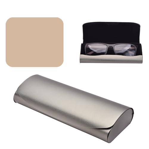 Philley Aluminum Ultra-Light Eyeglasses Case Hard Shell Nearsighted Glasses Case for Women & Men - color: B-grey