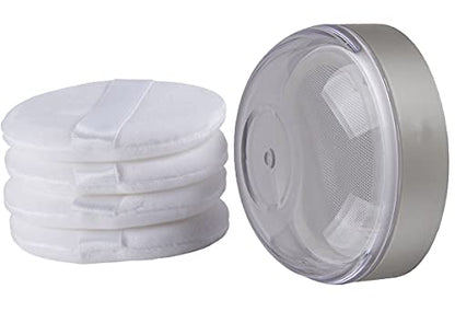 Powder Puff Reusable Empty Makeup Container with Elasticated Net Sifter for Setting Powder, Face Powder, Travel and Daily Use