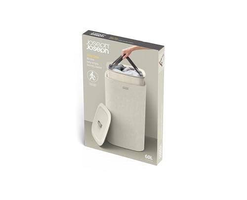 Joseph Joseph Tota One 60L/15.85 gallon Laundry Basket, Removable Washing Bag with handles, Perfect for Bedroom & Bathroom, Ecru - color: Ecru, style: Single Compartment 60L