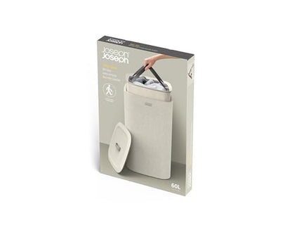 Joseph Joseph Tota One 60L/15.85 gallon Laundry Basket, Removable Washing Bag with handles, Perfect for Bedroom & Bathroom, Ecru - color: Ecru, style: Single Compartment 60L