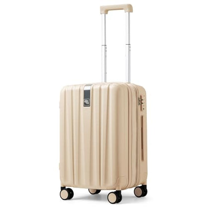 Hanke 20 Inch Expandable Carry on Luggage 22x14x9 Airline Approved Lightweight PC Hard Shell Suitcases with Wheels Travel Luggage Rolling Suitcase Travel Luggage Bag for Weekender(Cuba Sand Pink) - color: Cuba Sand, size: Expandable 20 Inch
