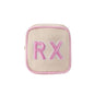 RSRSLEII Small Canvas Rx Medicine Packages, Cute Chenille Letter Patch Drug Makeup Bag with Metal Zipper, Mini Travel First Aid Purse Organizer Machine Washable (04Light-Pink) - color: 04Light-Pink