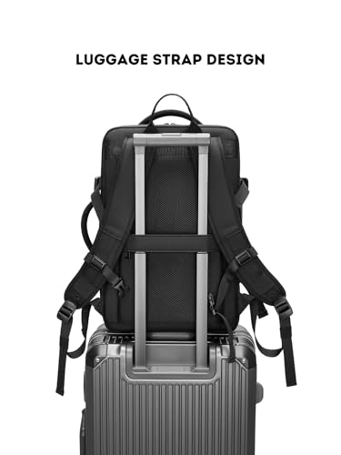 Vacuum Seal Travel Backpack 60L Expandable Air Compression System, Water Resistant Airline Approved Carry-On Suitcase Luggage, Black - Vacuum Pump Included