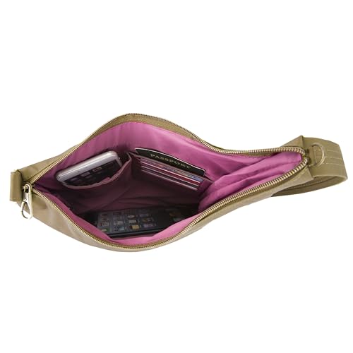 Travelon Anti-Theft Signature 3 Compartment Crossbody Bag - color: Latte