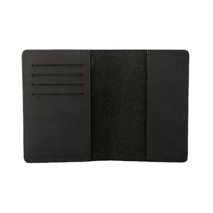 Genuine Leather Passport Holder Travel Wallet RFID Passport Cover Case for Women Men (Black) - color: Black