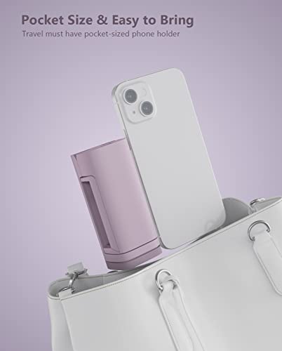 MiiKARE Travel Essentials Airplane Phone Holder, Universal Handsfree Phone Mount for Flying with 360 Degree Rotation, Travel Must Haves Phone Stand for Desk, Tray Table, Purple&Blue - color: Purple&Blue