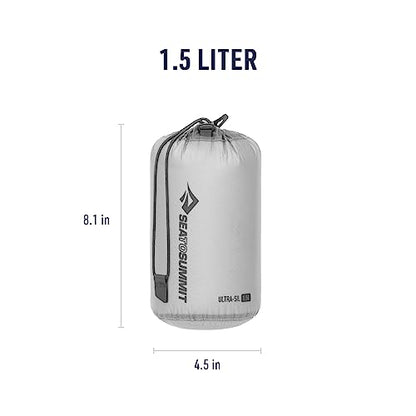 Sea to Summit Ultra-SIL Stuff Sack, Ultralight Outdoor and Travel Storage - color: HighRise Grey, style: 1.5 Liter