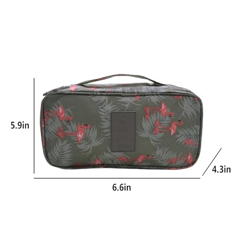 Bra Underwear Storage Bag Portable Multi-Functional Travel Organizers Pouch Case Packing Cube Cosmetic Bag,Grey Flamingo - color: Grey Flamingo