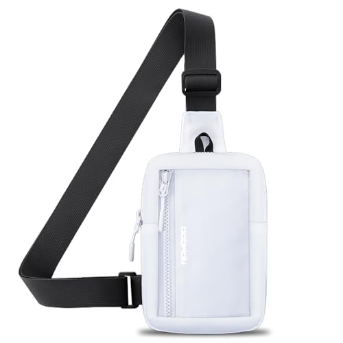 Small Sling Bag for Women Men Chest Bag Water Resistance Mini Crossbody Bag Adjustable Strap Lightweight Shoulder Bag - color: 05-white