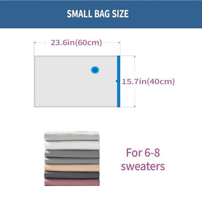 7 Pack Small Space Saver Vacuum Storage Bags | Vacuum Sealed Compression Bags With Hand Pump, Space Saving For Travel, Clothing, Packing, Sweaters, Shirts and Scarves - size: 7-Small