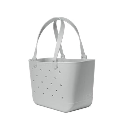 Simple Modern Large Beach Bag | Waterproof Getaway Rubber Tote with Zipper Pocket for Travel, Pool, Boat, Groceries, Sports | Ice Gray - color: Ice Gray, style: Large