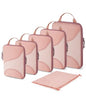 BAGSMART Compression Packing Cubes - 6 Set Travel Packing Cubes for Suitcases, Compression Suitcase Organizers with Shoe Bag - color: 04-Brier Rose