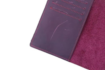 RFID Blocking Passport Holder Travel Wallet Genuine Leather Passport Case Cover Travel Document Organizer (Retro Red) - color: Retro Red