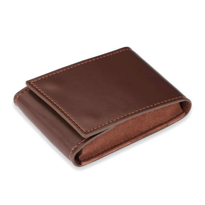 Travel Watch Case - Leather Watch Pouch with Velvet Lining, Single Case, Unisex | Business Travel and Office Christmas Gift (Brown - color: brown, size: Square shape