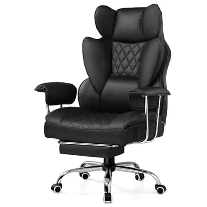 GTPLAYER Gaming Chair, Computer Chair with Footrest and Lumbar Support, Height Adjustable Game Chair with 360°-Swivel Seat and Headrest and for Office or Gaming (White) - color: Purewhite