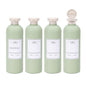 ASEVAT 13.5oz 4Pcs Green Plastic Refillable Travel Shampoo and Conditioner Bottles Plastic Refillable Travel Shampoo Bottles with Flip Cap Shampoo and Conditioner Dispenser - color: Green, size: 13.5oz